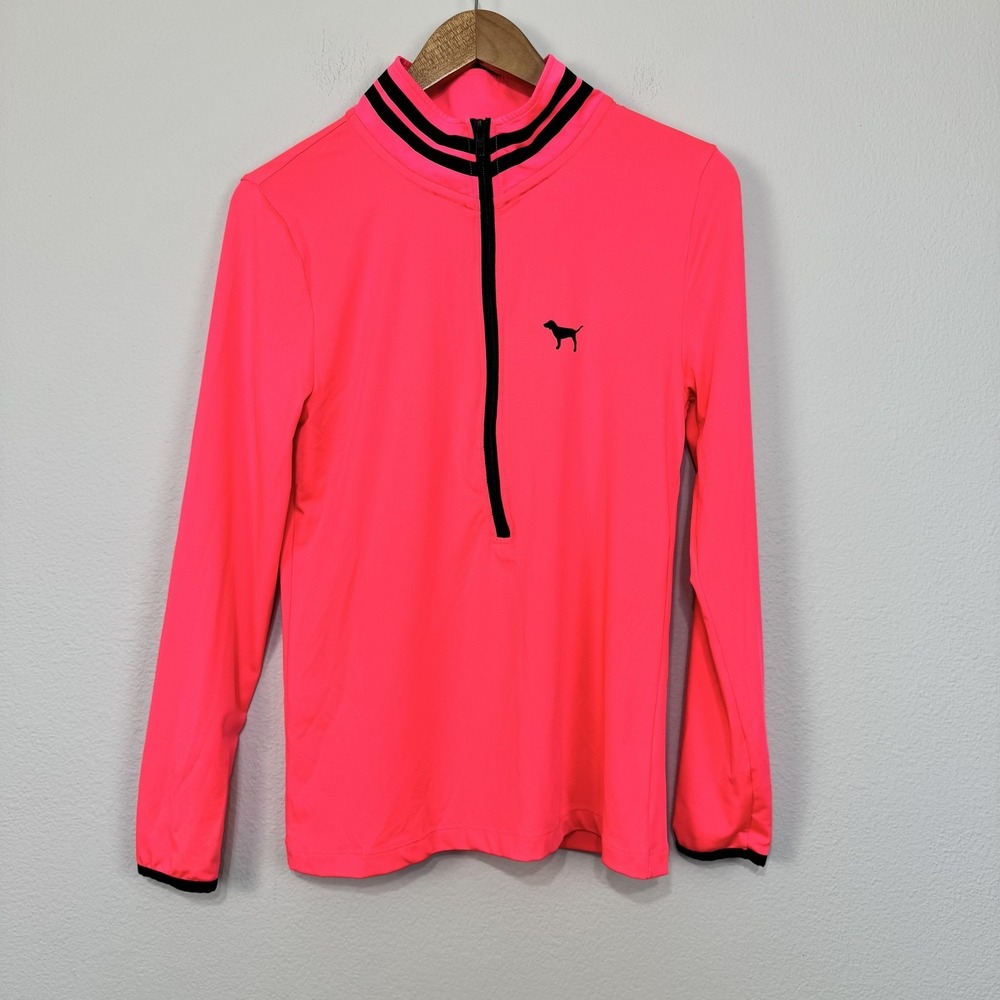 PINK Victoria's Secret Ultimate Pullover Women's Medium Pink 1/4 Zip Long Sleeve